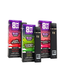 Three vibrant boxes labeled "Eighty Six Brand" are displayed behind three matching THCh disposable vape pens, each featuring a flavorful choice: Apple Dreams, Midnight Melon, and Strawberry Snooze. These hemp-derived THCh vapes embody the essence of quality and taste.