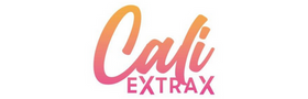 The image shows the logo for "Cali Extrax" with "Cali" in a large gradient script font and "EXTRAX" in smaller capital letters below.