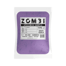 A packet of Zombi Delta 9 Gummies labeled "Zombi Specimen Sample, Type-Z, Grape Punch, 1:1 - D9.CBD - Gummies, 500MG/BAG, 25MG/PC - 20PC/BAG". The bag is purple with a white label.