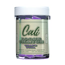 A jar labeled "Cali Extrax Loose Change Gummies 15ct | 4500mg" contains delicious treats. The jar lists details about dosage, total weight (66g/3.39oz), and ingredients like THCP Live Rosin Badder and Delta 8 THC, offering a delightful Grape Soda flavor.