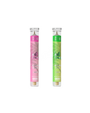 Cali Extrax's vibrant labeled glass tubes contain two THC-A Pre-Rolls, one "Wedding Cake" and the other "Pineapple OG," each weighing 1.5g.