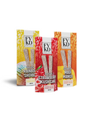 The FVKD Hash Holez THCA Pre Rolls 2ct | 4g packages offer vibrant flavors such as Rainbow Sherbet, Strawberry Kush Cake, and Maui Mango, each with eye-catching illustrations and infused with THCA Diamonds for an exceptional cannabis experience.