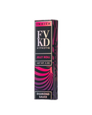 The FVKD Hypnotiq Diamond Sauce Disposable 3.5g features a swirling pink and black design with "Diamond Sauce" prominently displayed, offering a high THC Indica experience enhanced by premium diamond sauce extract.