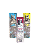 The FVKD THC-A Rosin Disposable vape comes in Sativa, Indica (Watermelon Zkittlez), and Hybrid (Lush Cake) flavors. Each 3.5g premium concentrate features strain-specific cannabis terpenes and uses ceramic coil technology.