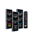 Three boxes—Strawberry Jewels, Diamond Boy OG, and Blueberry Ice Box—are displayed beside a sleek Hidden Hills Diamond Boyz THCP Disposable (1g), featuring premium distillate from Hidden Hills.