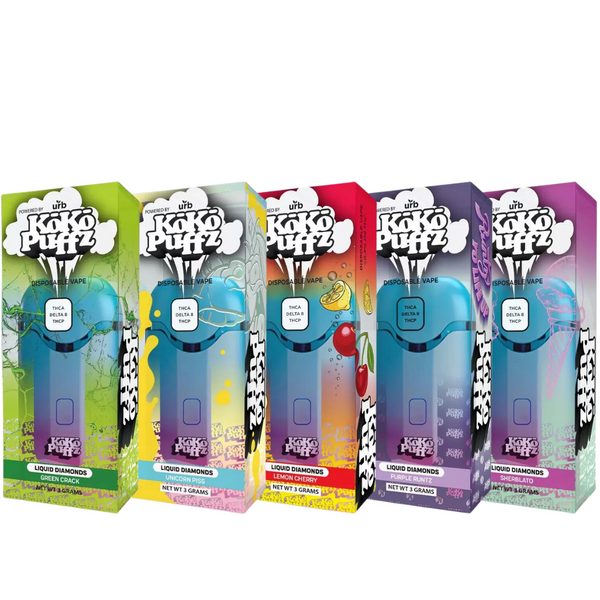 トップス LGB BLACK COCONUTS HSC ICE MINT Koko Puffz Liquid Diamonds Disposable Vape | Everyday Delta