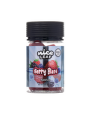 A clear jar of Nice Leaf Delta 8 Gummies 20ct | 3,500mg, featuring a black lid and bright berry-themed label, offers a tropical fruit-flavored treat. It's perfect for those who want the distinct experience of Delta-8 gummies.