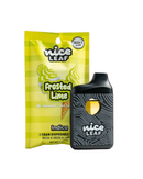 Beside the "Frosted Lime" indica package is a Nice Leaf Delta 8 Disposables 3g vape, designed for a smooth and flavorful experience for cannabis enthusiasts.