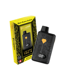 A black THC vape pen with a paisley design rests next to its yellow and black "Pressure" packaging. Labeled "Pressure LA Live Rosin THC-A Disposable | 3.5g Super Lemon Cookies" by Torch, this third-party tested product ensures quality and satisfaction in every puff.