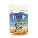 A clear jar of Torch Haymaker Blend Gummies from the brand Torch, featuring a tantalizing Pineapple Jalapeno flavor and infused with a THC-P Delta-9 THC blend, is labeled with 3500mg of total THC.