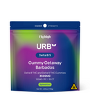 Escape to the tropics with Urb Delta 8/9 Gummies High Potency in Spiked Kiwi. This 3500MG, 35-count package offers potent THC gummies in vibrant packaging with a discreet warning symbol.