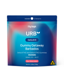 A package of Urb Delta 8/9 Gummies by Urb, Barbados Blue Watermelon flavor, includes 35 pieces with a total of 3500mg Delta 8 and Delta 9 THC.