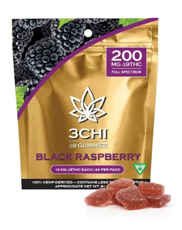 3Chi Delta 9 THC Gummies 200mg, 20ct - Black Raspberry