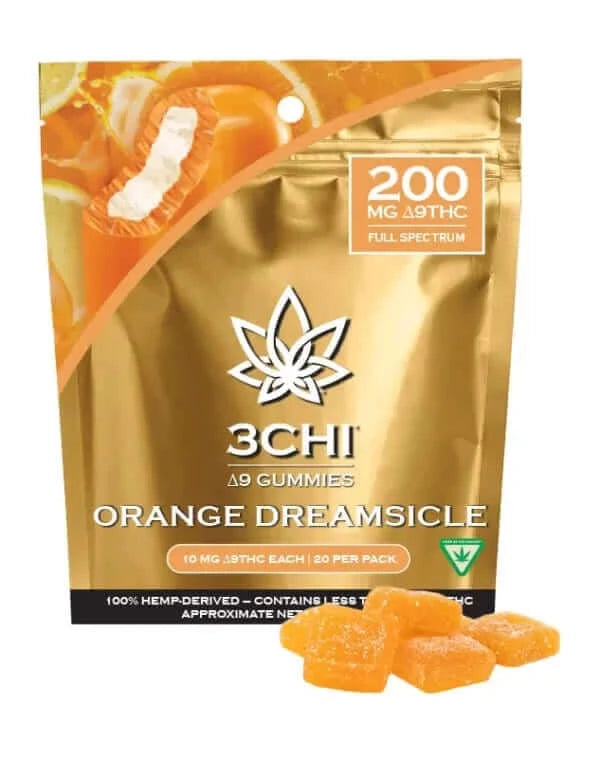 3Chi Delta 9 THC Gummies 200mg, 20ct - Orange Dreamsicle