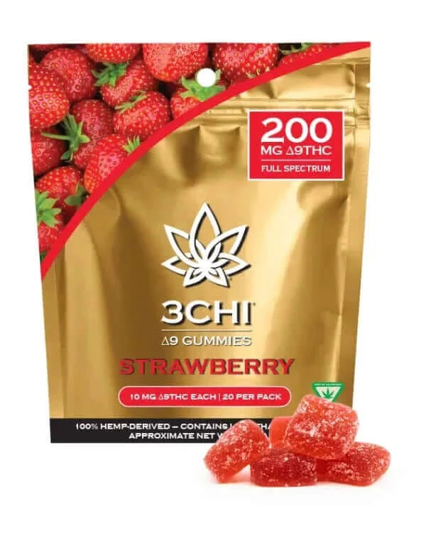 3Chi Delta 9 THC Gummies 200mg, 20ct - Strawberry