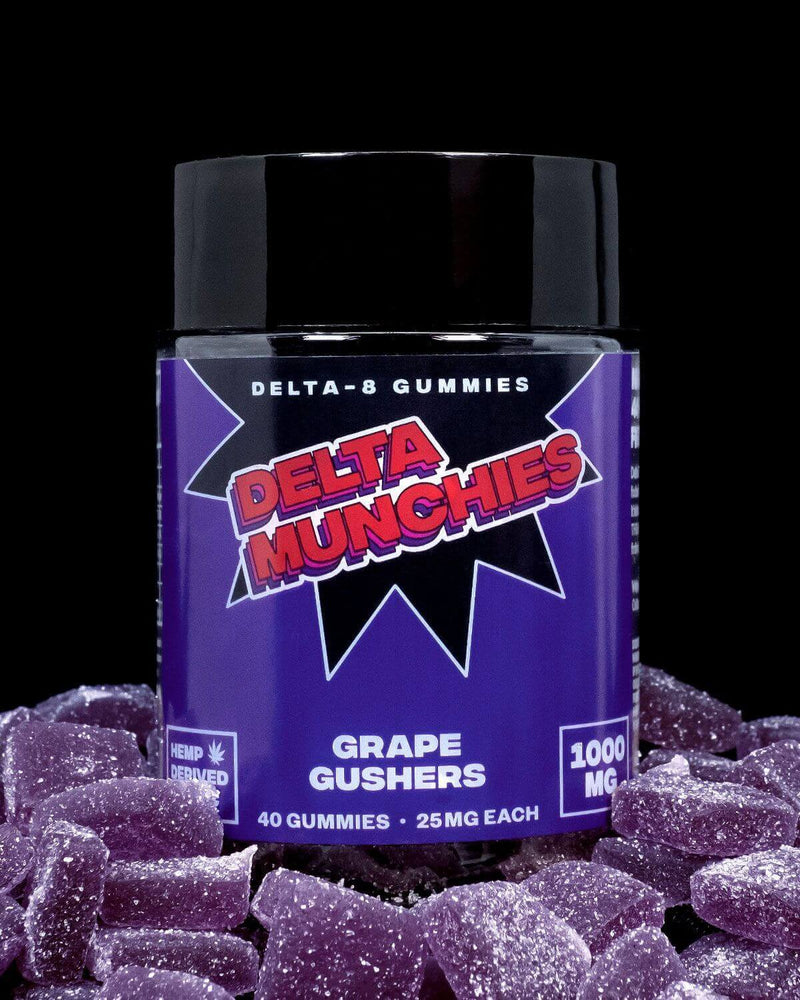 Delta Munchies Delta 8 Gummies 1,000mg 40ct - Grape Gushers
