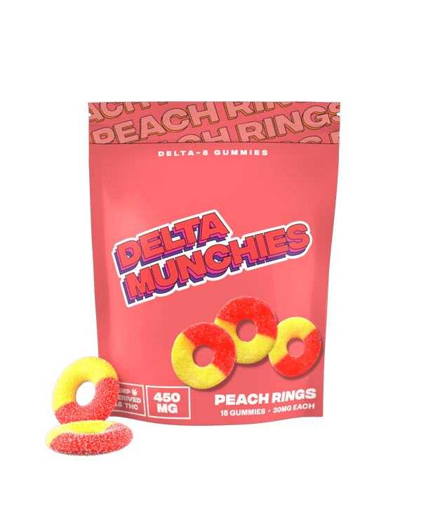 Delta Munchies Delta 8 Gummies - Peach Rings 15ct