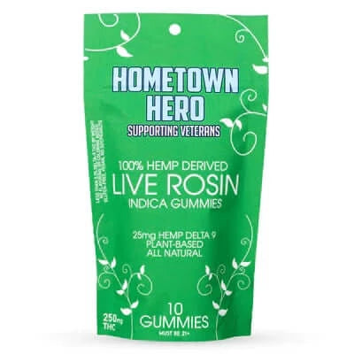 Hometown Hero Delta 9 Live Rosin Gummies - Indica