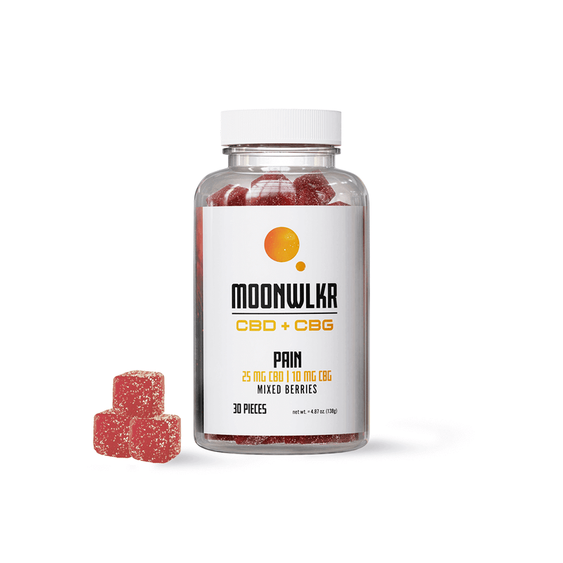 Moonwlkr CBD : CBG Pain Relief Gummies - Mixed Berry 30ct