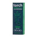 A rectangular box labeled "Torch Nitro Blend THC-A Disposables | 3.5g" featuring the strain "Gorilla Pancakes Sativa," including THC-P and HHCP components. The dark green box has a lighter green stripe on the side, making it ideal for fans of Torch products.