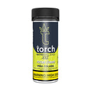 A bottle labeled "Torch Nitro Blend XXL Gummies | 7000mg" with a warning for high dosage. The bottle features a black cap and a predominantly green and black design, indicating it contains live resin THC gummies.